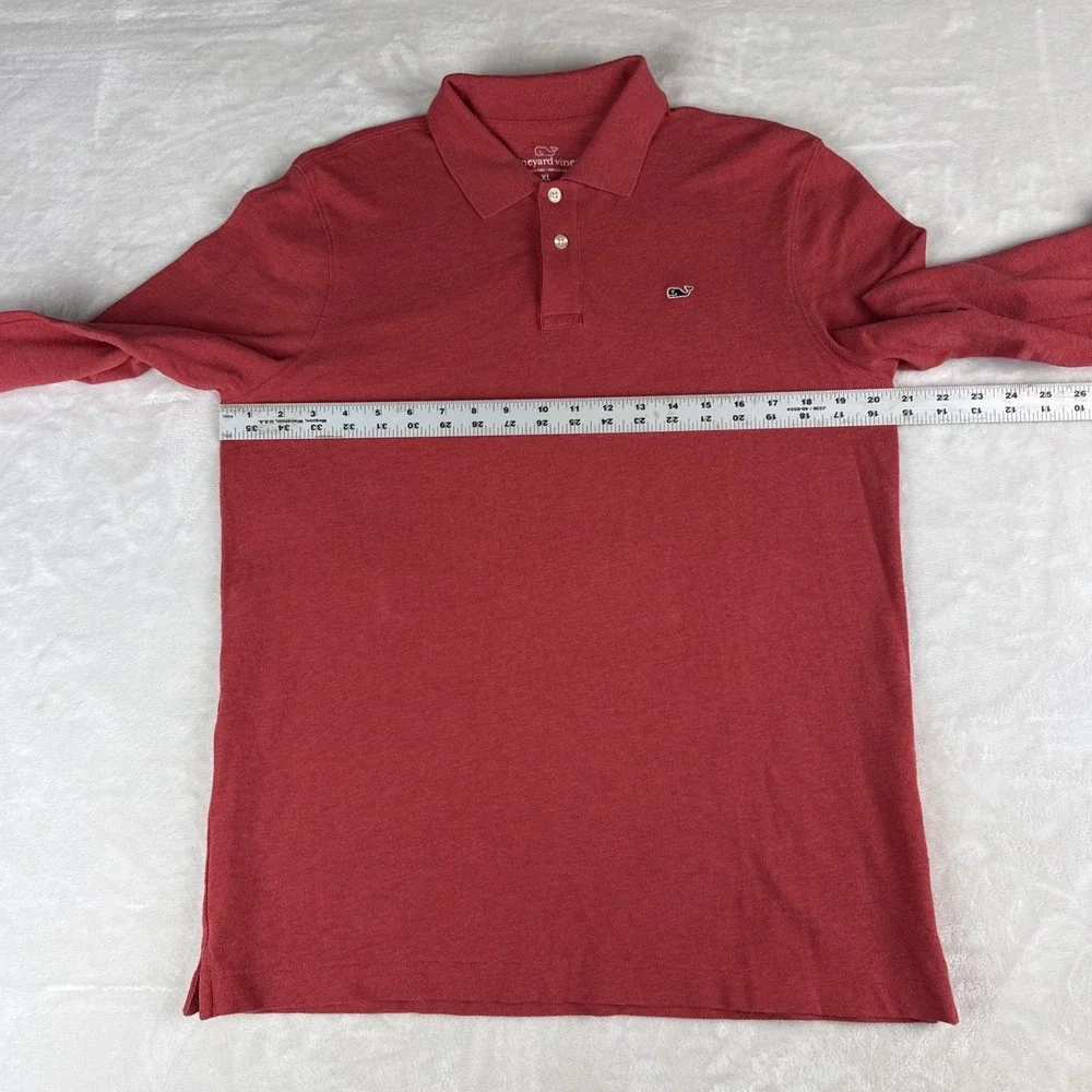 Vineyard Vines Long Sleeve Whale Polo Shirt Youth‎ XL Red Classic Fit Casual
